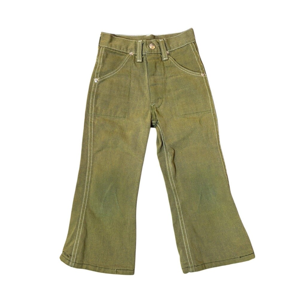 Vintage Sears Roebuck Perma-Prest 4 Slim Olive Green Bellbottom Pants